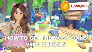 HOW to get the most Cranky COINS very QUICKLY in Adopt me [upl. by Tandi]