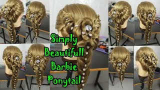 attractive ponytail hairstyle for thin medium hairs  side twist beautifull ponytail for weddings [upl. by Marc]