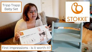 FIRST IMPRESSIONS  Stokke Tripp Trapp Baby Set UK 2021 [upl. by Ralina]