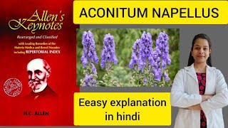 Aconite napellus homeopathic medicine Allens keynotes materia medica in hindi [upl. by Quintessa]