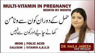 Multi Vitaminamp Mineral During Pregnancy  Iron  Folic Acid  Calcium  Month By Month Guide In Urdu [upl. by Apilef957]