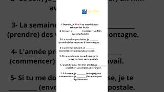 EXERCICE  LE FUTUR SIMPLE  GRAMMAIRE  IMPROVE YOUR FRENCH [upl. by Suqram]