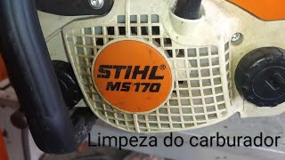 Limpeza do carburador motosserra Stihl Ms 170  180 [upl. by Dorrahs502]