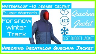 Decathlon QUECHUA Men’s Waterproof Winter Hiking Jacket  SH100 XWARM 10°C  Blue Unboxing [upl. by Eniamzaj]