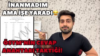 ÖSYM CEVAP ANAHTARI TAKTİĞİ BANA NET KAZANDIRDI YKS TYT [upl. by Nasya741]