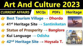 Art amp Culture Current Affairs 2023  Art amp Culture 2023  Top MCQs  Current Affairs 2023 [upl. by Lassiter]