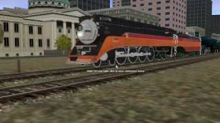 Southern Pacific 4449 and ATSF 2925 doubleheader in Trainz0001wmv [upl. by Hakim]