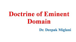 Doctrine Eminent Domain [upl. by Livvy385]