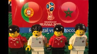 Portugal vs Marrocos World Cup Rússia 2018 em Lego [upl. by Pendleton]