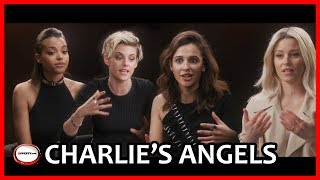 Charlies Angels Interviews with Kristen Stewart Naomi Scott Elizabeth Banks and Ella Balinska [upl. by Aneelak]