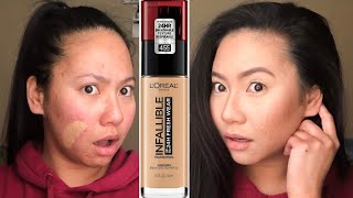 BEST DRUGSTORE FOUNDATION  LOREAL INFALLIBLE 24HR FRESH WEAR FOUNDATION [upl. by Parette]