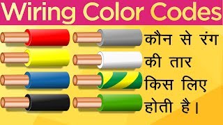 Electrical wiring color code in India HindiAC and DC voltage wire color code [upl. by Oeflein409]