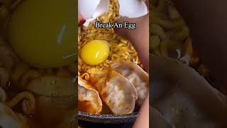 Easy Korean Ramen Recipe  Spicy Korean Noodles  Korean Hotpot  Budae Jigae foodshorts [upl. by Deelaw]