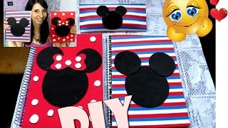 DIYVolta as aulas Caderno e estojo mickey amp minnie customização material escolar [upl. by Aplihs]