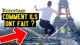 Reportage  Ils Ont Monté Une Slackline Sur la Tour Eiffel de Nuit 😲 [upl. by Aro544]