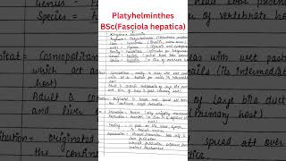 Type Study  Fasciola hepatica  BSc Zoology  Full Notes in Description [upl. by Atirb]