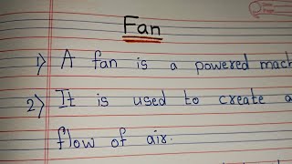 10 lines on Fan  Essay on Fan in english Few Sentences about Fan [upl. by Eniamirt]