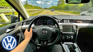 VOLKSWAGEN PASSAT B8 20 TDI 150HP POV DRIVE HighlineDSGStartupTest DriveAutobahn [upl. by Torto]