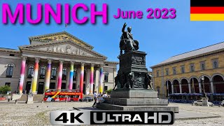 MUNICH GERMANY 4K city center  June  no commentary [upl. by Melantha]