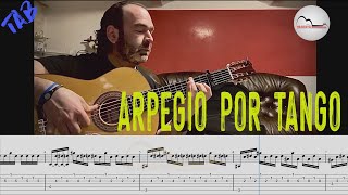 Rafael Cortés  arpegio por tangos guitar tab tutorial [upl. by Uriia]