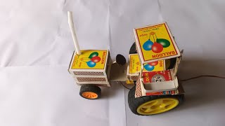 How to make machisbox mini trecter  machis tractor kishi banen [upl. by Ravid]