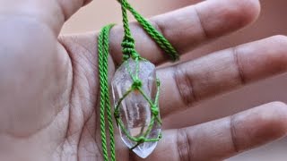 tutorial piedra engarzada en macramé wrap stone macramé [upl. by Nord]