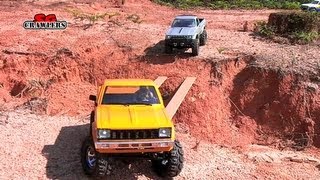 Highlights Scale RC Trucks Offroad Adventures Honcho 6x6 AEV Jeep Brute TF2 hilux Defender 110 [upl. by Ecnaled914]