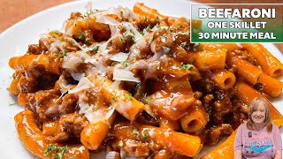 EASY BEEFARONI WEEKNIGHT MEAL A Ground Beef amp Pasta Dinner [upl. by Adnohsal589]