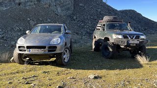 Nissan Patrol vs Porsche Cayenne in Offroad Test Drive [upl. by Nirrol]