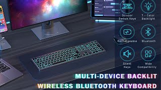 Seenda Backlit Wireless Keyboard with 7 Color amp MultiDevice Capability [upl. by Kahlil]