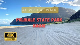 🎥Polihale Beach Park  Kauai  POV Relaxing walking tour 4K [upl. by Lamont]