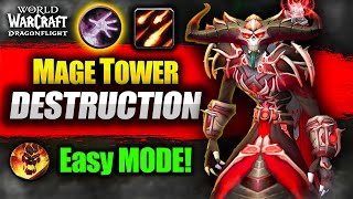 Destruction Warlock Mage Tower Guide  Easy Mode  WoW Dragonflight 1026 BOOST [upl. by Xylina]