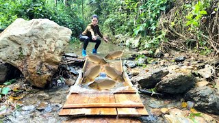 Full video 21 days Ana made a primitive fish trap caught many big fish in the stream and sold them [upl. by Acinot]