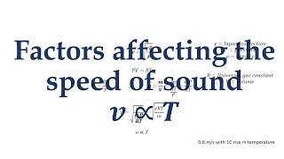 How Temperature and Pressure Affect the Speed of Sound [upl. by Etnomed549]