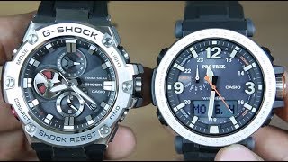 CASIO GSHOCK GSTEEL GSTB1001A VS PROTREK PRG6001D [upl. by Stratton]