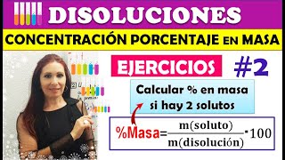 CONCENTRACIÓN PORCENTAJE EN MASA 🔶 DISOLUCIONES 🔶EJERCICIO2⃣ 🔶Calcular  Masa con 2 solutos [upl. by Shevlo]