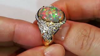 Indonesian Black Opal Ring at 47 carats by Kat Florence KF07864 [upl. by Cirda]