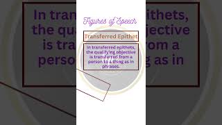 Learn Figures of Speech Transferred Epithet shorts youtubeshorts learnenglish [upl. by Adnarram]