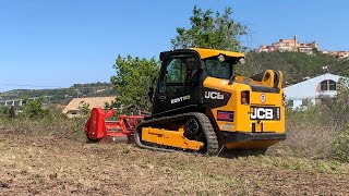 Minipala JCB 225T con trincia Simatech THB  pulizia terreno [upl. by Hinze]