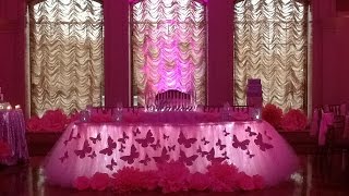 Pink Butterfly Themed Tutu Fairy Table Skirting [upl. by Aititil987]