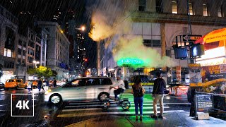 NYC Rainy Night Walk 🌧️☔️ New York Walking Tour  Manhattan USA [upl. by Sankey]