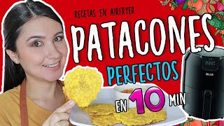 Cómo hacer PATACONES o TOSTONES de Plátano Verde en la AirFryer  RECETA DEFINITIVA  Do It Laura [upl. by Llerod]