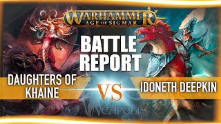 BATTLE REPORT DAUGHTERS OF KHAINE VS IDONETH DEEPKIN [upl. by Dorion]