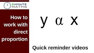 How to work with proportion  y is proportional to x GCSE maths level 4 [upl. by Blasien]