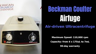 Beckman Airfuge Airdriven Ultracentrifuge 1265ZZ CENTRI [upl. by Anayik998]