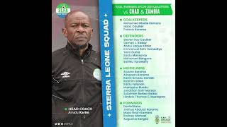 Sierra Leone team to face Chad and Zambia afcon2024 [upl. by Llehcam]