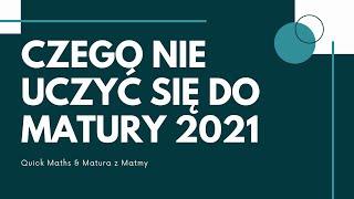 Czego nie będzie na maturze podstawowej z matematyki w 2021 [upl. by Neeham]