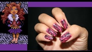 Clawdeen Wolf  Monster High Inspired Nail Art [upl. by Nicoline]