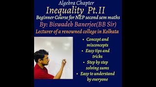 Inequality part 2 In this video you shall find some important solutions for University exams [upl. by Anertal]