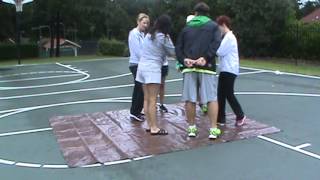 Team building tarp flip breaking down your walls [upl. by Nahsaj]